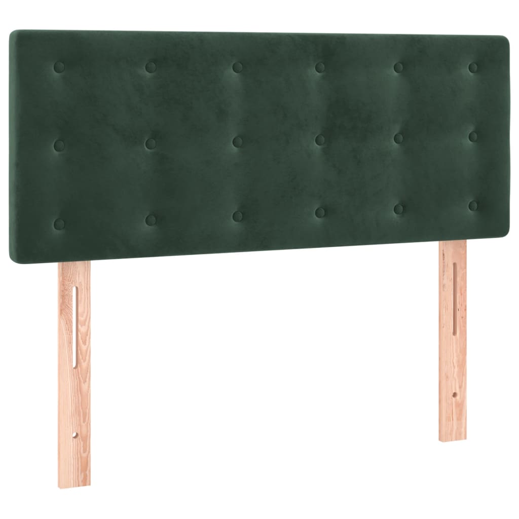 vidaXL Cama box spring con colchón terciopelo verde oscuro 100x200 cm - Image 6