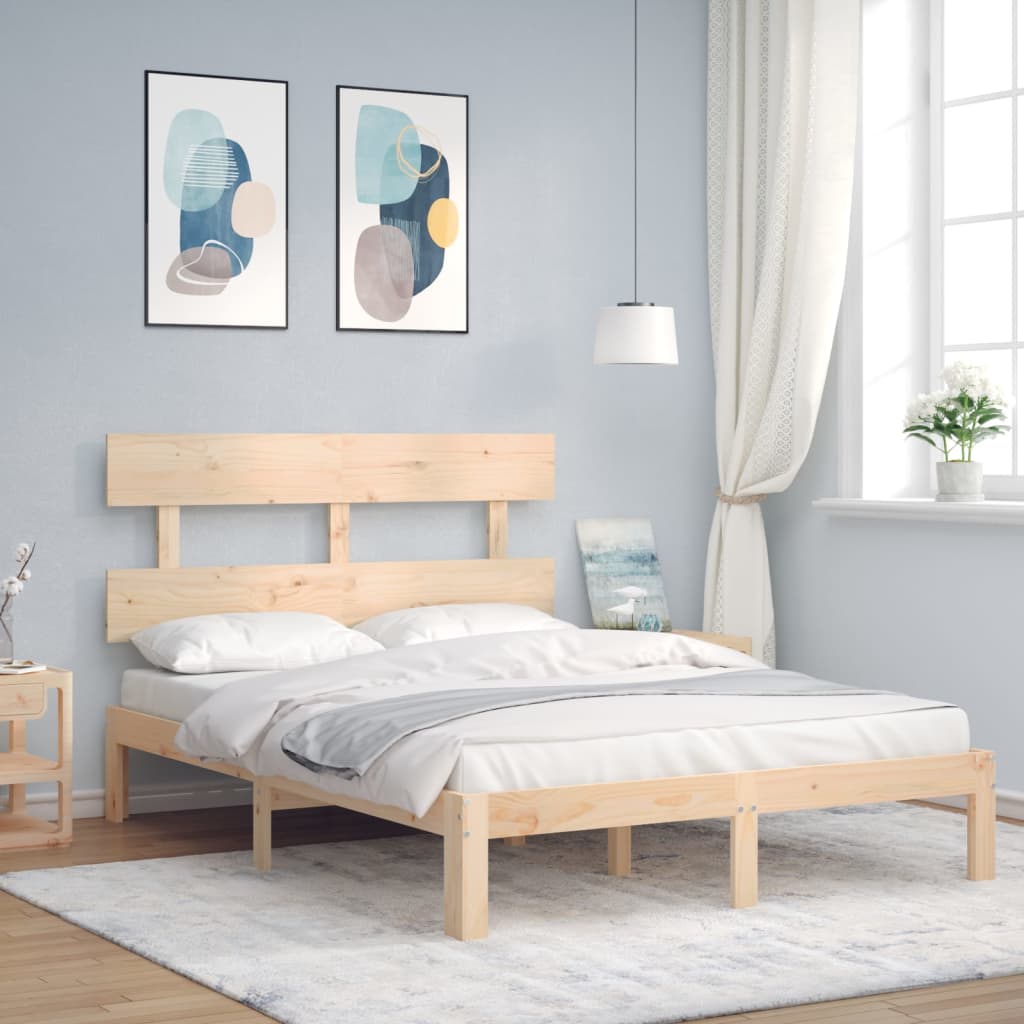 vidaXL Estructura de cama sin colchón madera de pino maciza 120x200 cm
