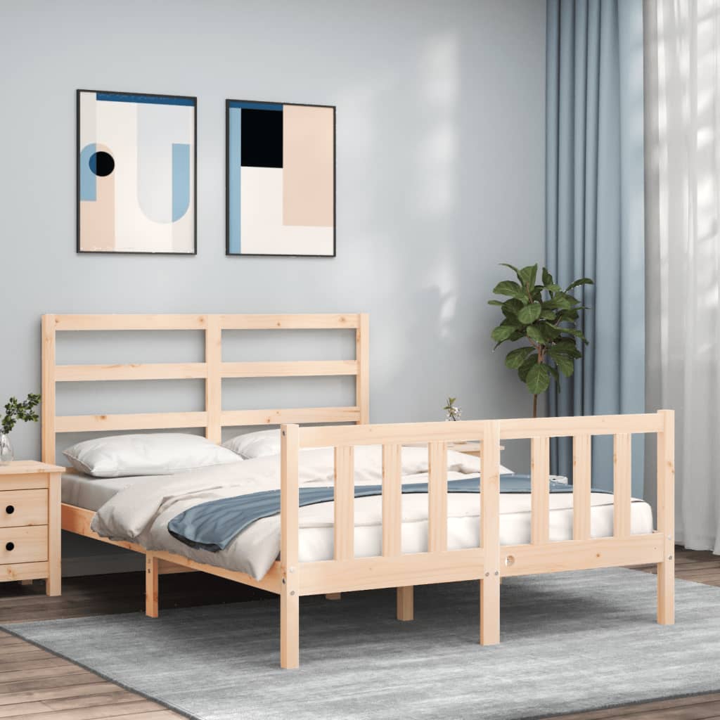 vidaXL Estructura de cama sin colchón madera de pino maciza 120x200 cm