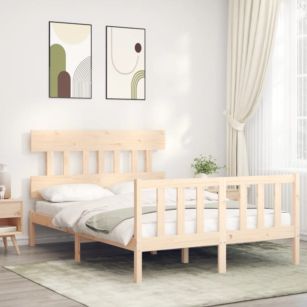 vidaXL Estructura de cama sin colchón madera de pino maciza 120x200 cm