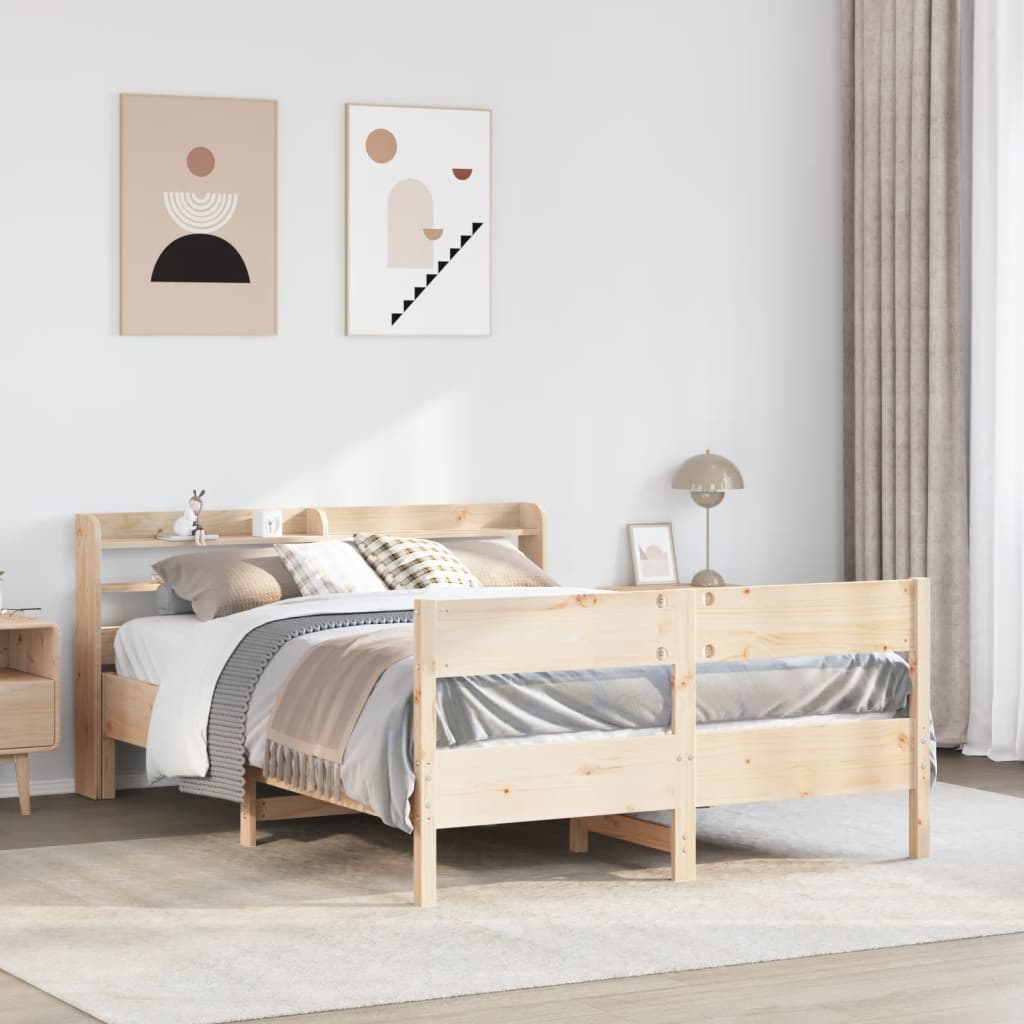 vidaXL Estructura de cama sin colchón madera de pino maciza 120x200 cm
