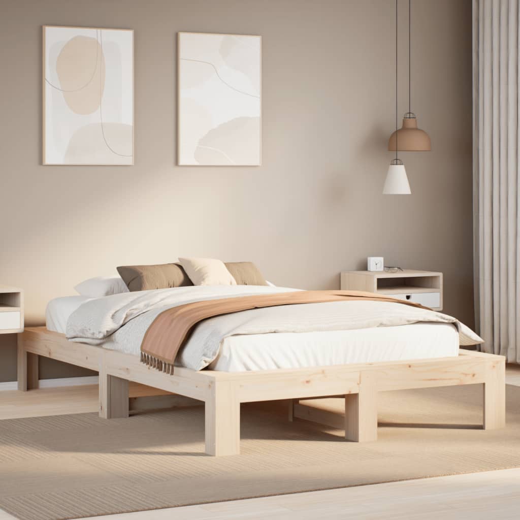 vidaXL Estructura de cama sin colchón madera de pino maciza 120x200 cm
