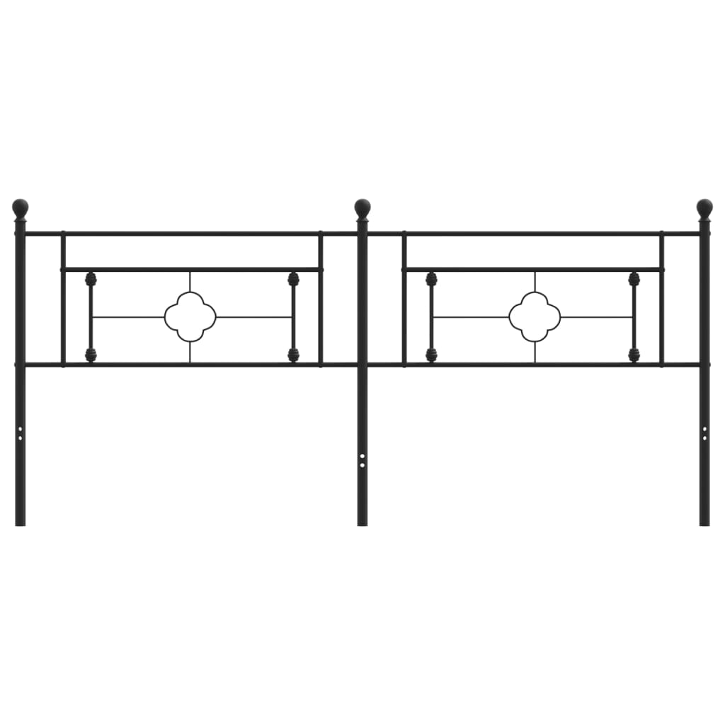 vidaXL Cabecero de metal negro 200 cm - Image 3