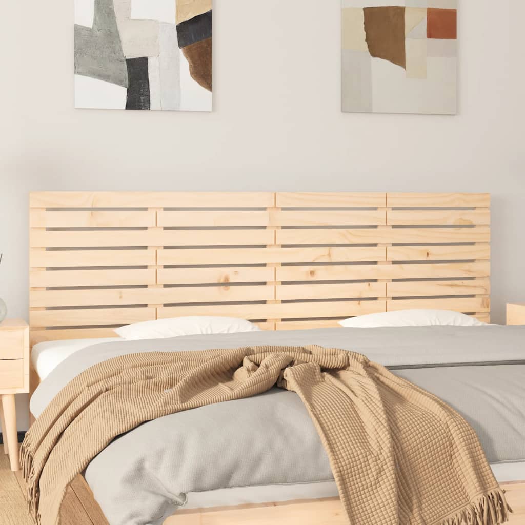 vidaXL Cabecero de cama de pared madera maciza de pino 206x3x63 cm