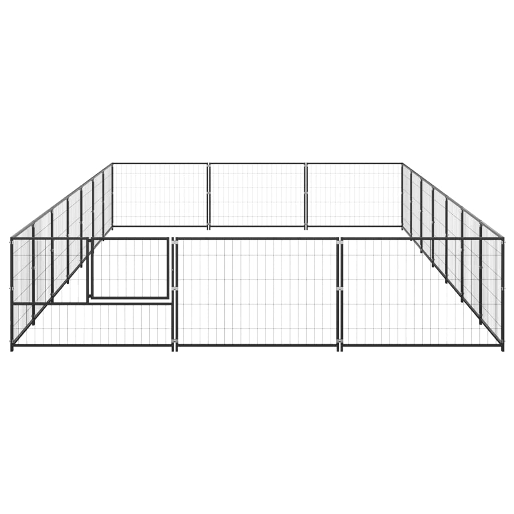 vidaXL Perrera acero 21 m² negra - Image 3