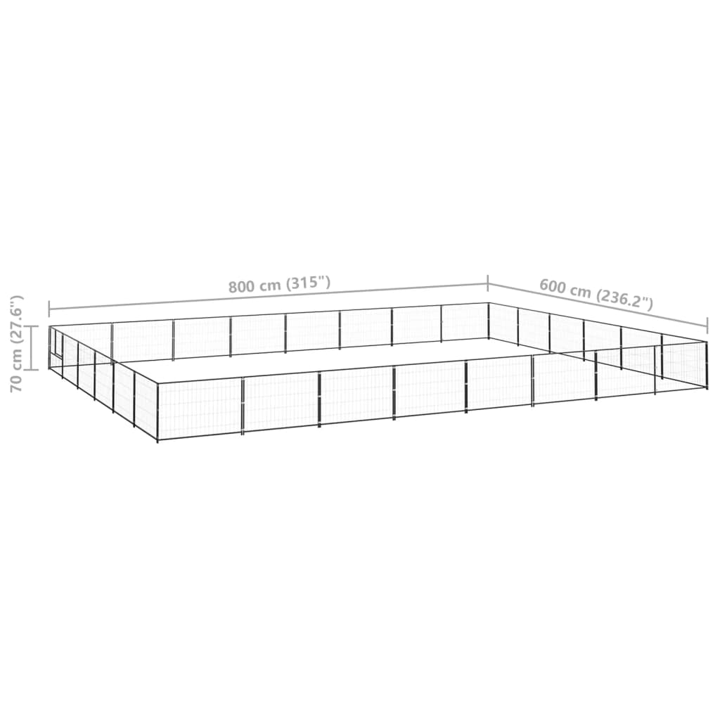 vidaXL Perrera acero 48 m² negra - Image 6