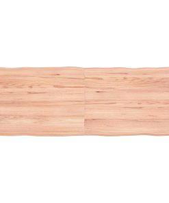 vidaXL Tablero mesa madera tratada borde natural marrón 140x50x(2-4)cm