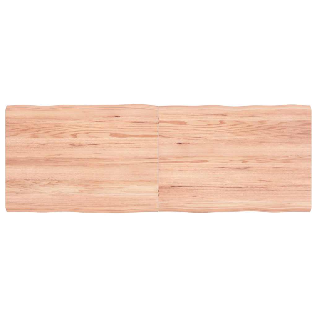 vidaXL Tablero mesa madera tratada borde natural marrón 140x50x(2-4)cm