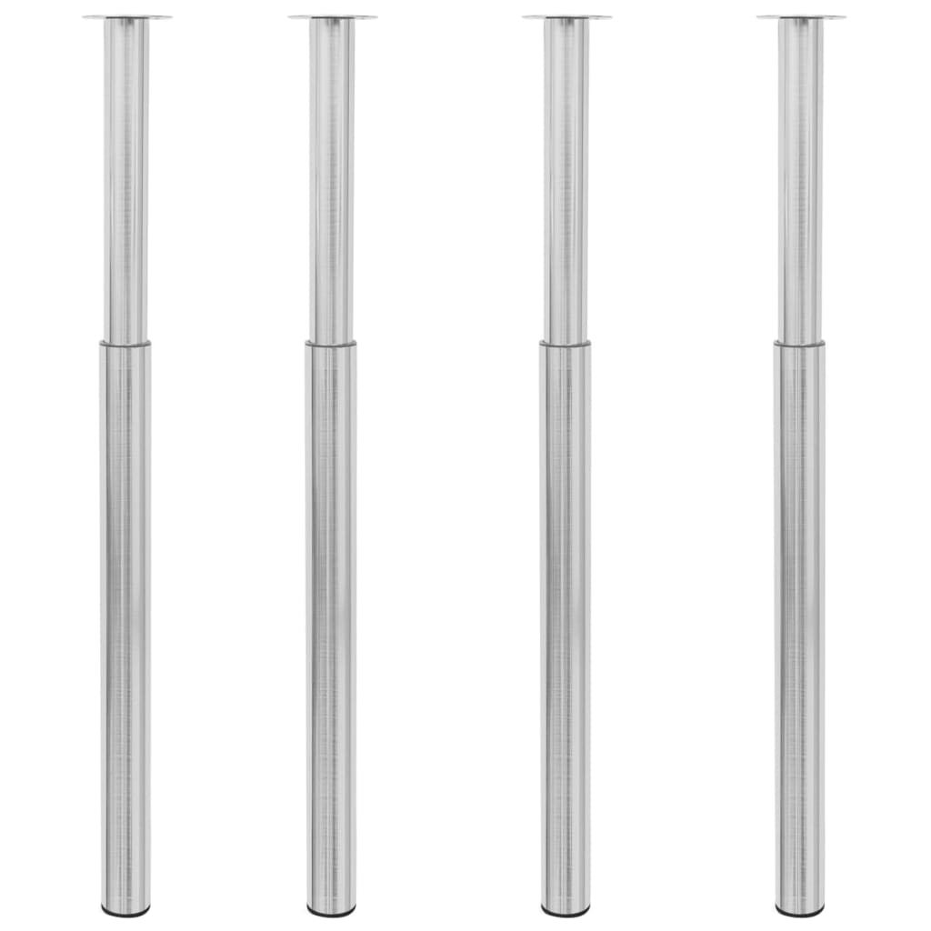vidaXL Patas de mesa telescópicas 4 uds níquel cepillado 710-1100 mm