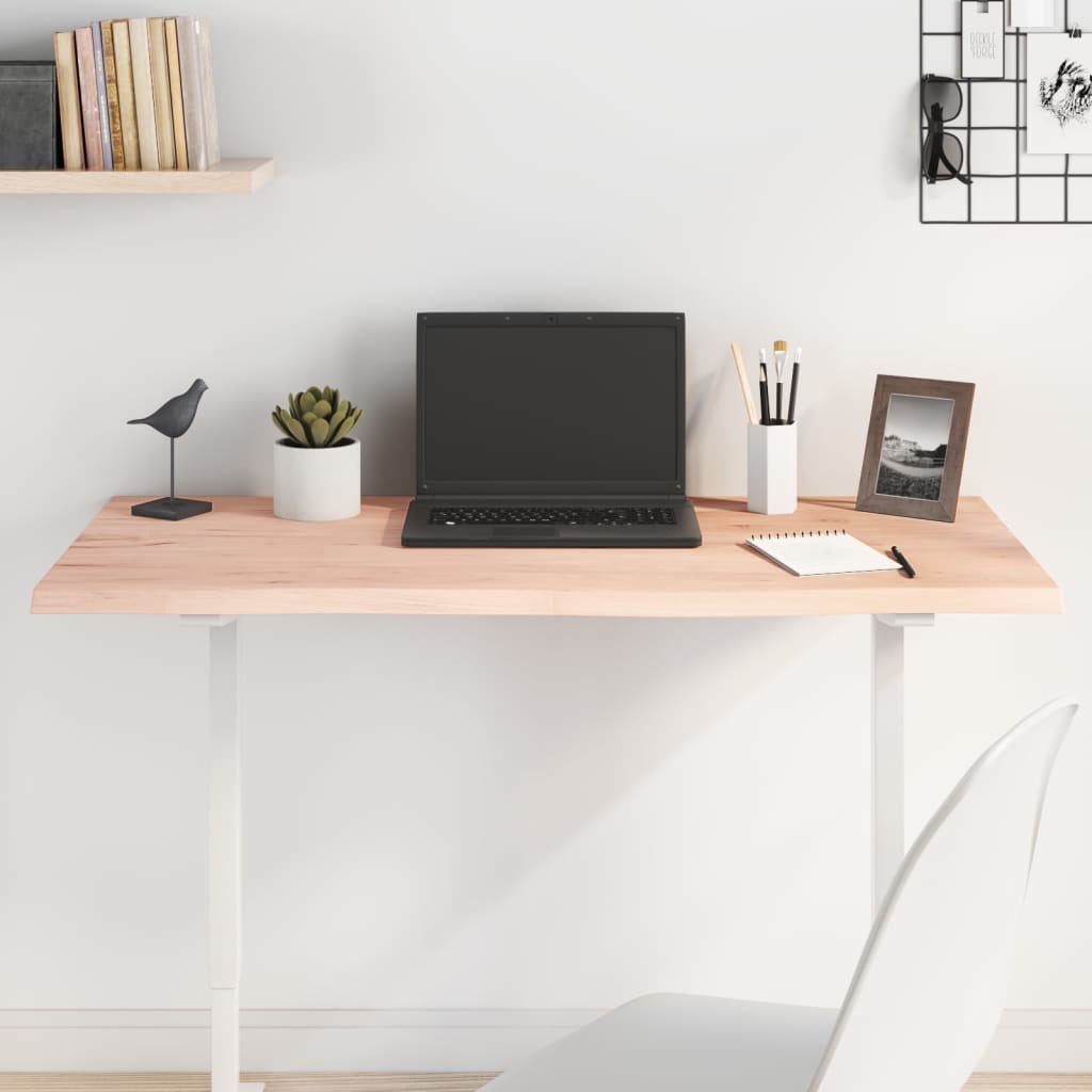 vidaXL Tablero de mesa madera maciza de roble sin tratar 100x40x2 cm