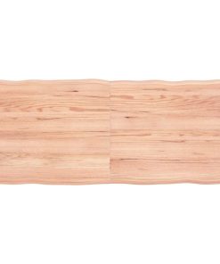 vidaXL Tablero mesa madera tratada borde natural marrón 120x50x(2-4)cm