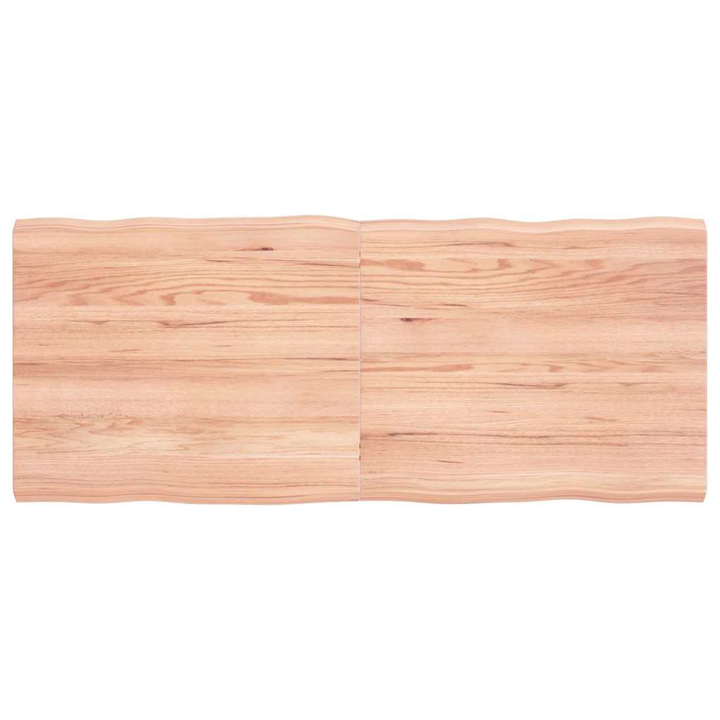 vidaXL Tablero mesa madera tratada borde natural marrón 120x50x(2-4)cm