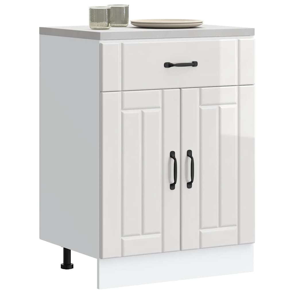 vidaXL Mueble bajo de cocina Lucca blanca de alto brillo