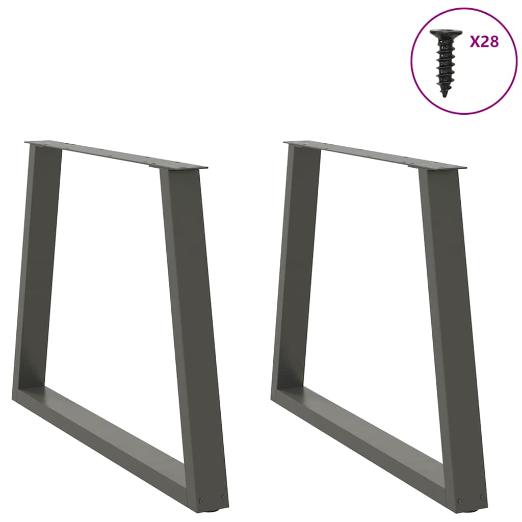 vidaXL Patas para mesa de comedor en forma de V (2 unidades), antracita, 100 x (72-73,3) cm, acero - Image 3