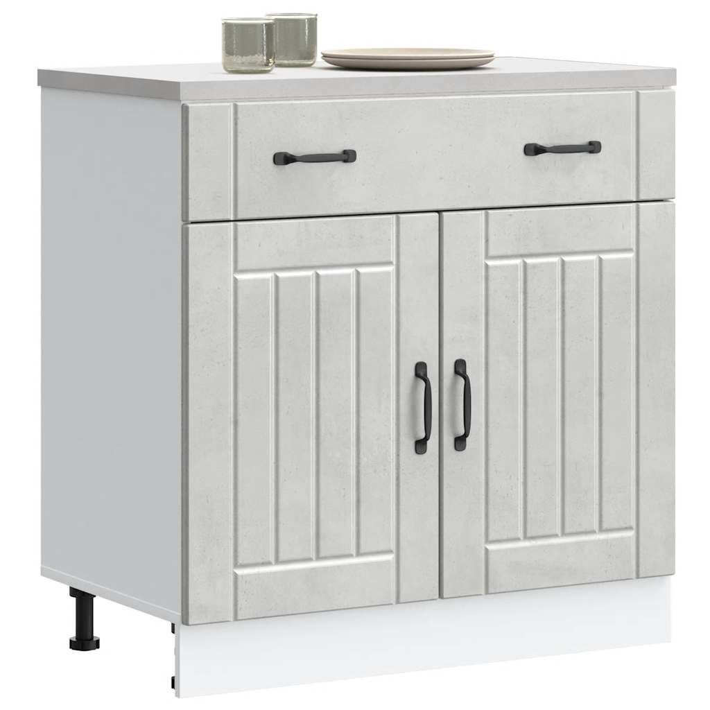 vidaXL Mueble bajo de cocina Lucca madera contrachapada gris cemento