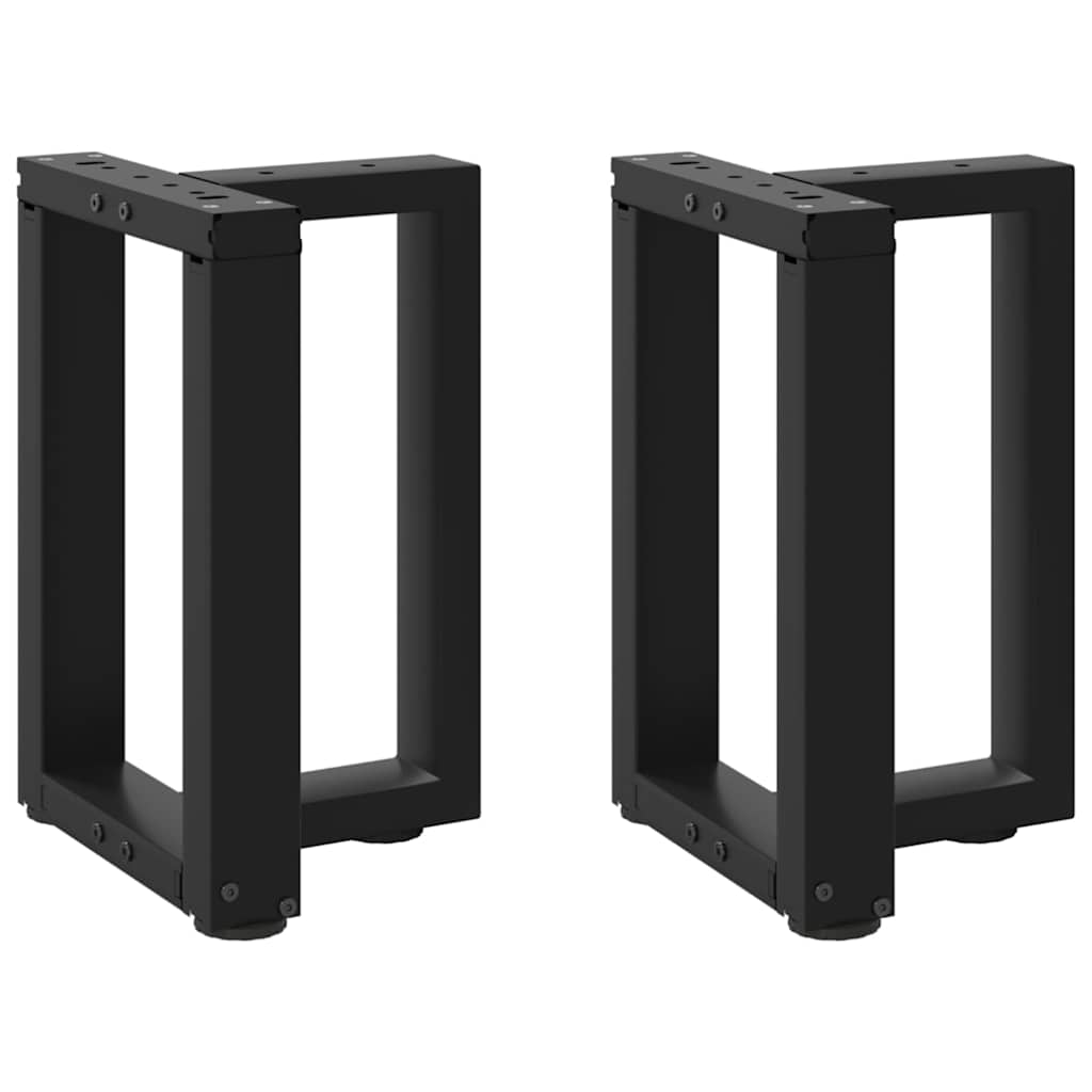 vidaXL Patas para mesa de centro en forma de T (2 unidades), color negro, 28 x 25 x (42-43) cm, acero