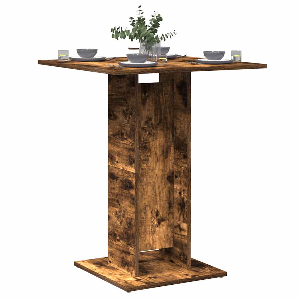 vidaXL Mesa de bistró madera contrachapada roble ahumado 60x60x75 cm
