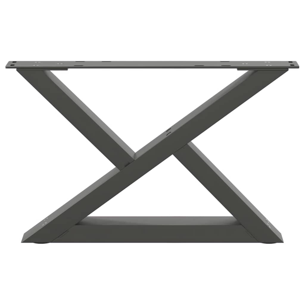 vidaXL Patas para mesa de centro (2 unidades), antracita, 50 x (30-31,3) cm, acero - Image 5