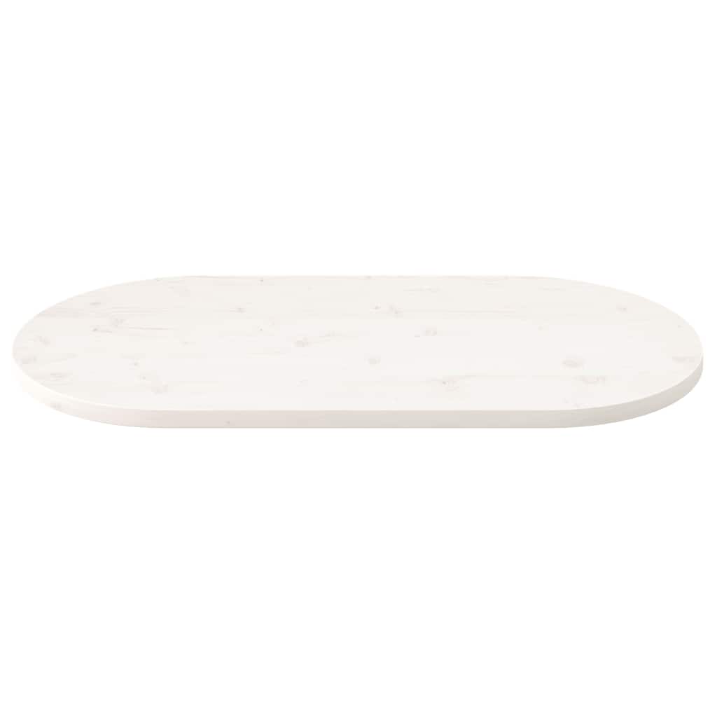 vidaXL Tablero de mesa ovalado madera maciza pino blanco 110x55x2,5 cm - Image 3