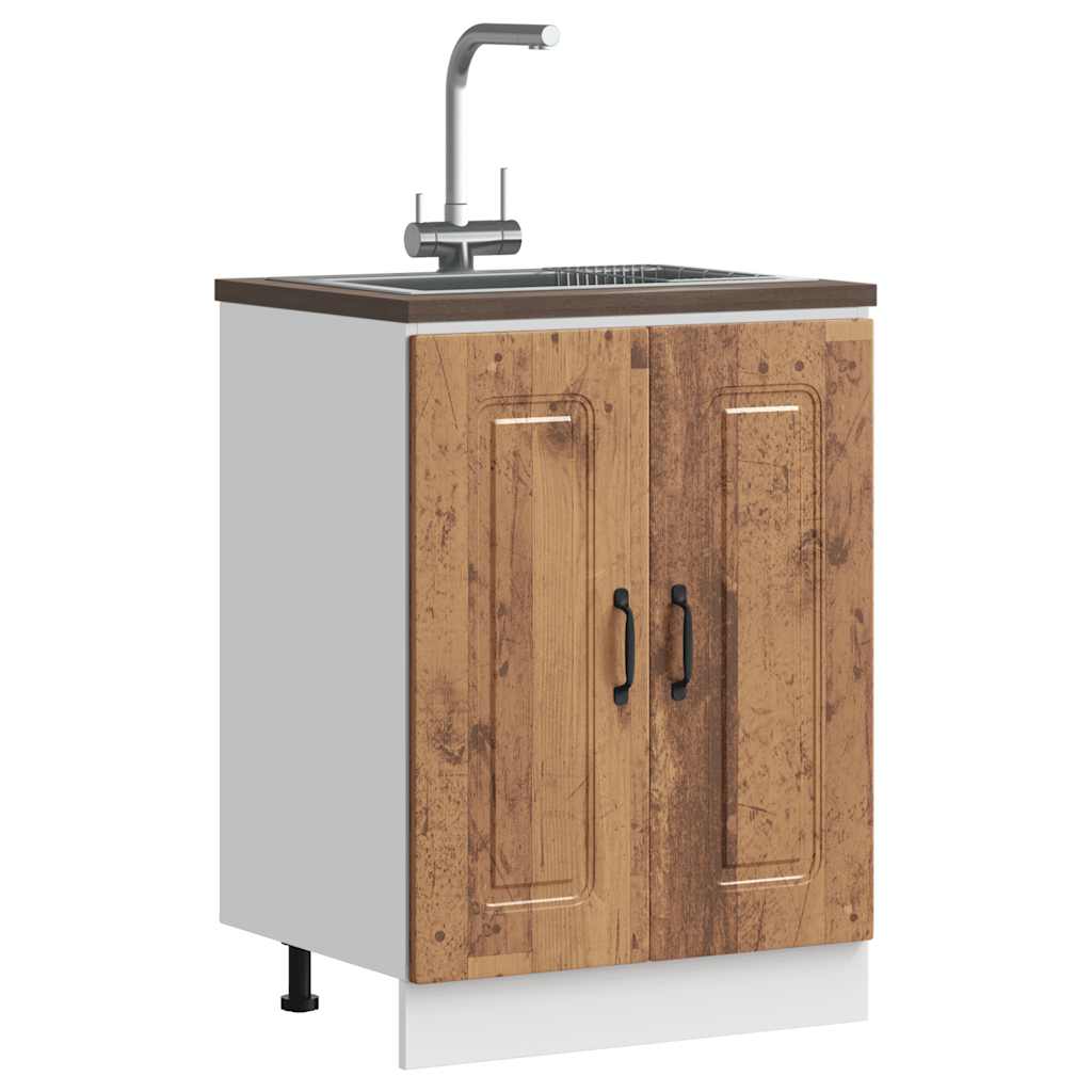 vidaXL Mueble bajo para fregadero Kalmar madera vieja 60x46x81,5 cm