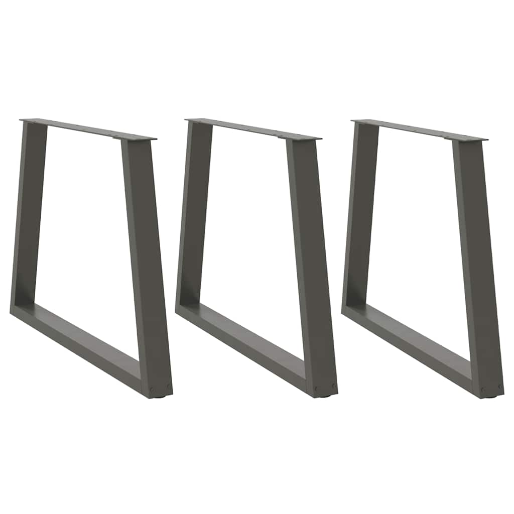 vidaXL Patas para mesa de comedor en forma de V (3 unidades), antracita, 90 x (72-73,3) cm, acero