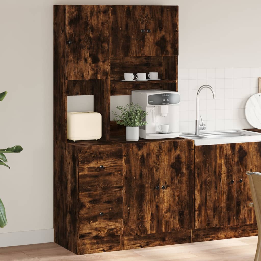 vidaXL Mueble de cocina madera ingeniería roble ahumado 95x50x180 cm