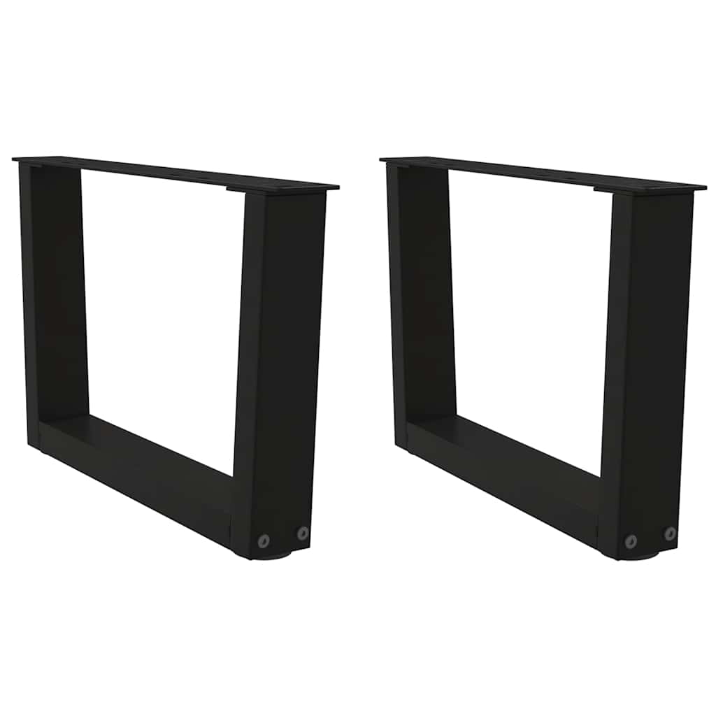 vidaXL Patas para mesa de centro en forma de V (2 unidades), color negro, 60 x (30-31,3) cm, acero