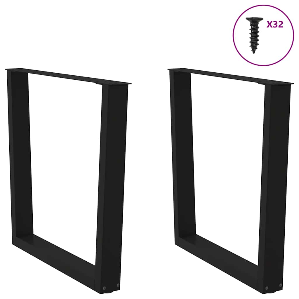 vidaXL Patas para mesa de comedor en forma de V (2 unidades), color negro, 90 x (72-73,3) cm, acero - Image 3