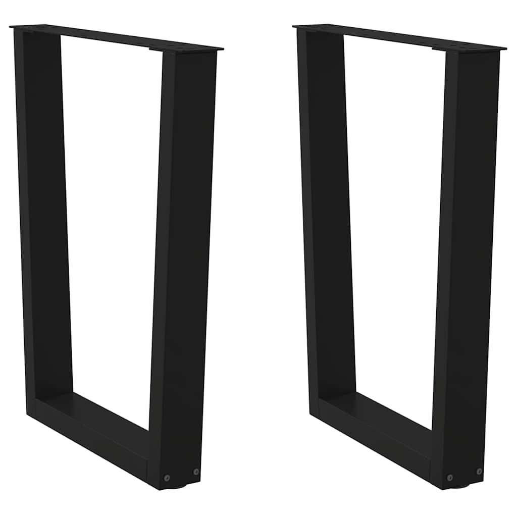vidaXL Patas para mesa de comedor en forma de V (2 unidades), color negro, 70 x (72-73,3) cm, acero