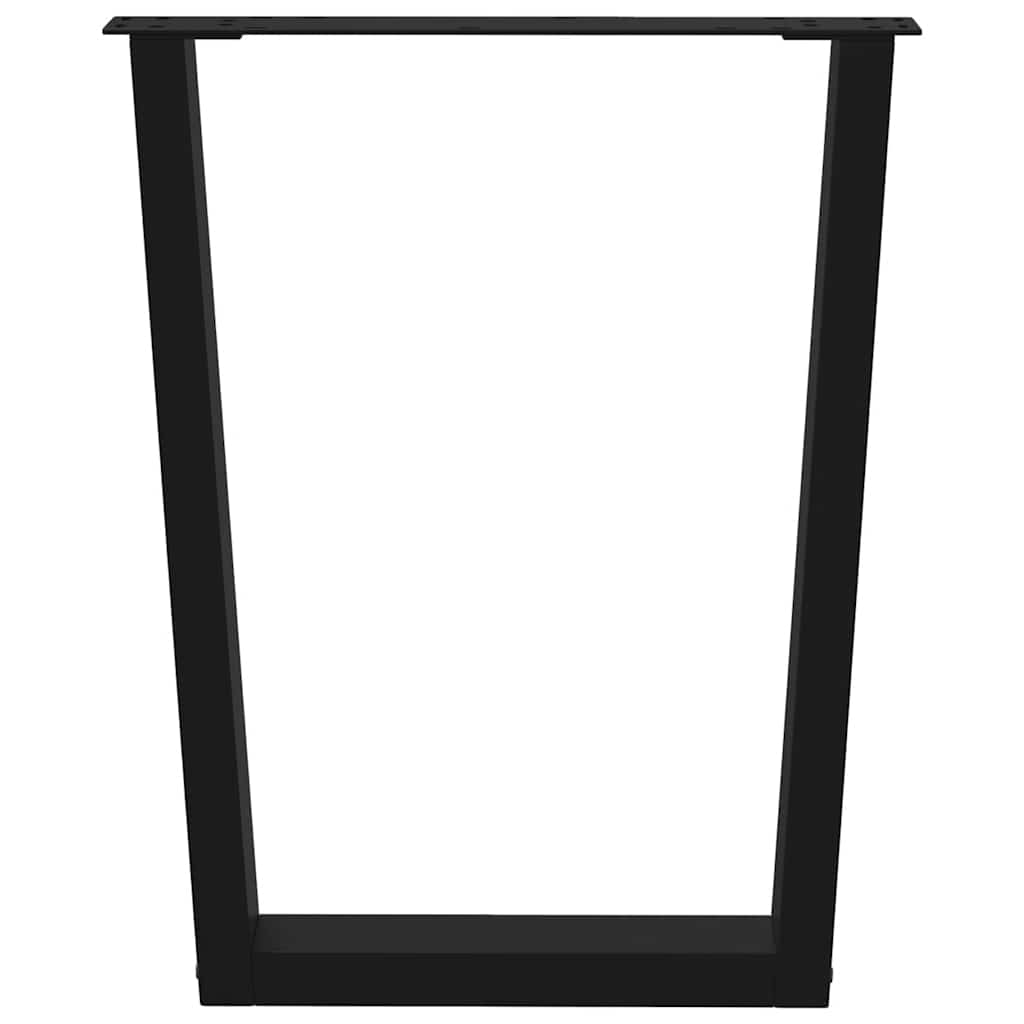 vidaXL Patas para mesa de comedor en forma de V (2 unidades), color negro, 70 x (72-73,3) cm, acero - Image 3