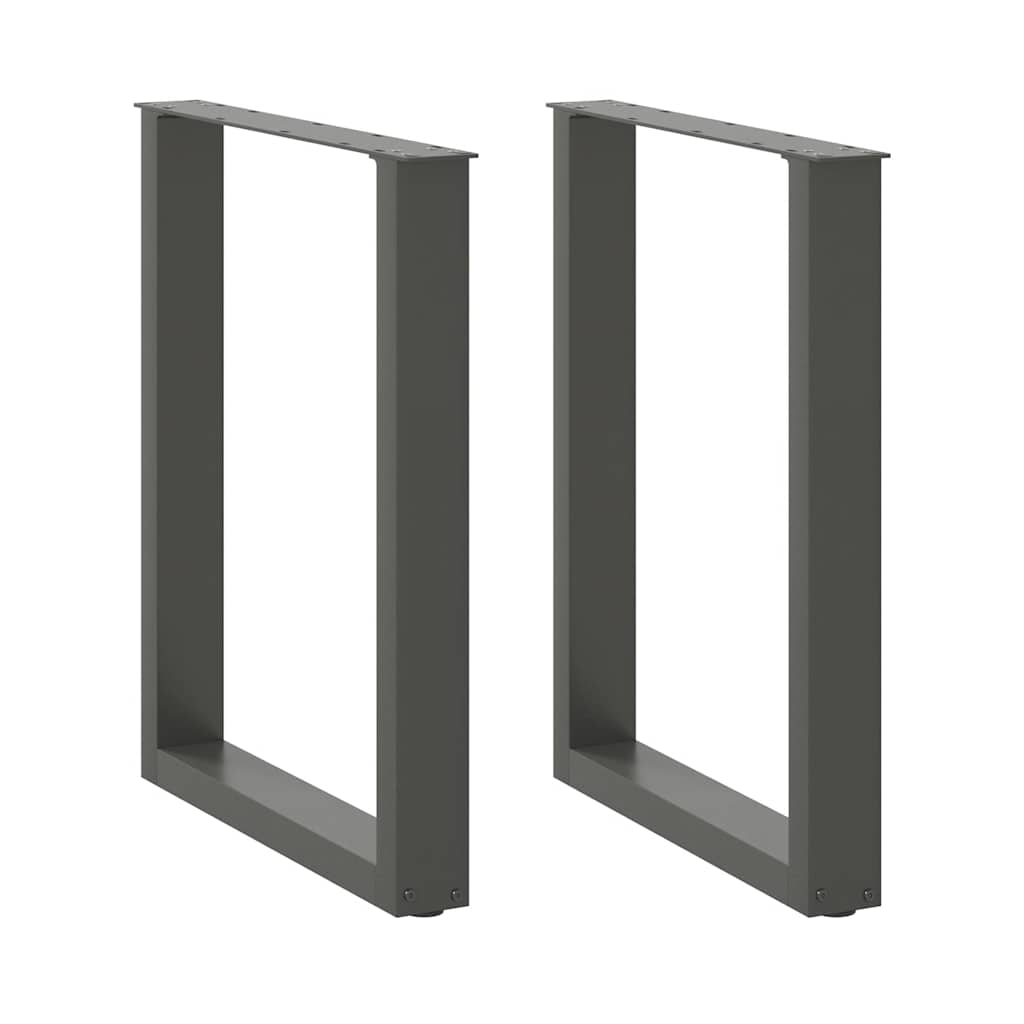 vidaXL Patas para mesa de comedor en forma de U (2 unidades), antracita, 70 x (72-73) cm, acero