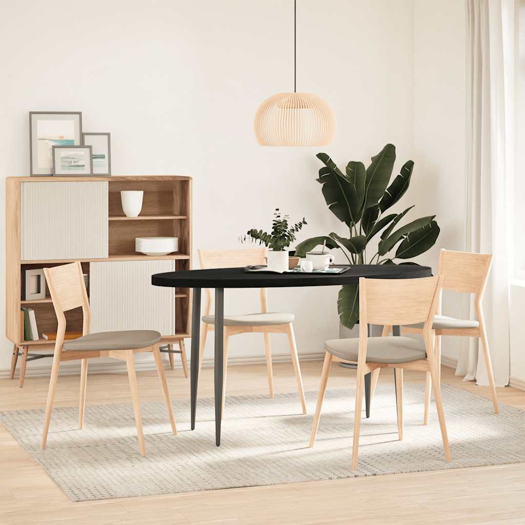 vidaXL Tablero de mesa ovalado madera maciza de roble 140x60x4 cm - Image 3