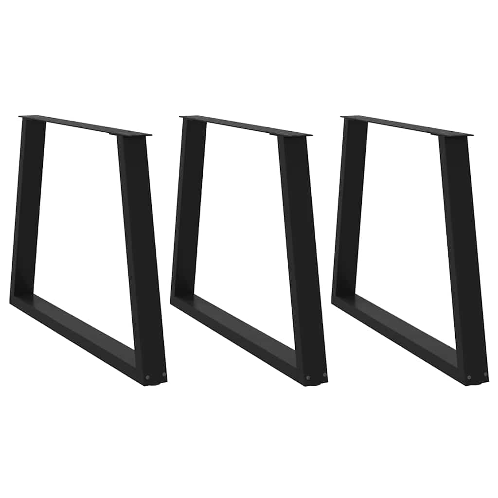 vidaXL Patas para mesa de comedor en forma de V (3 unidades), color negro, 100 x (72-73,3) cm, acero