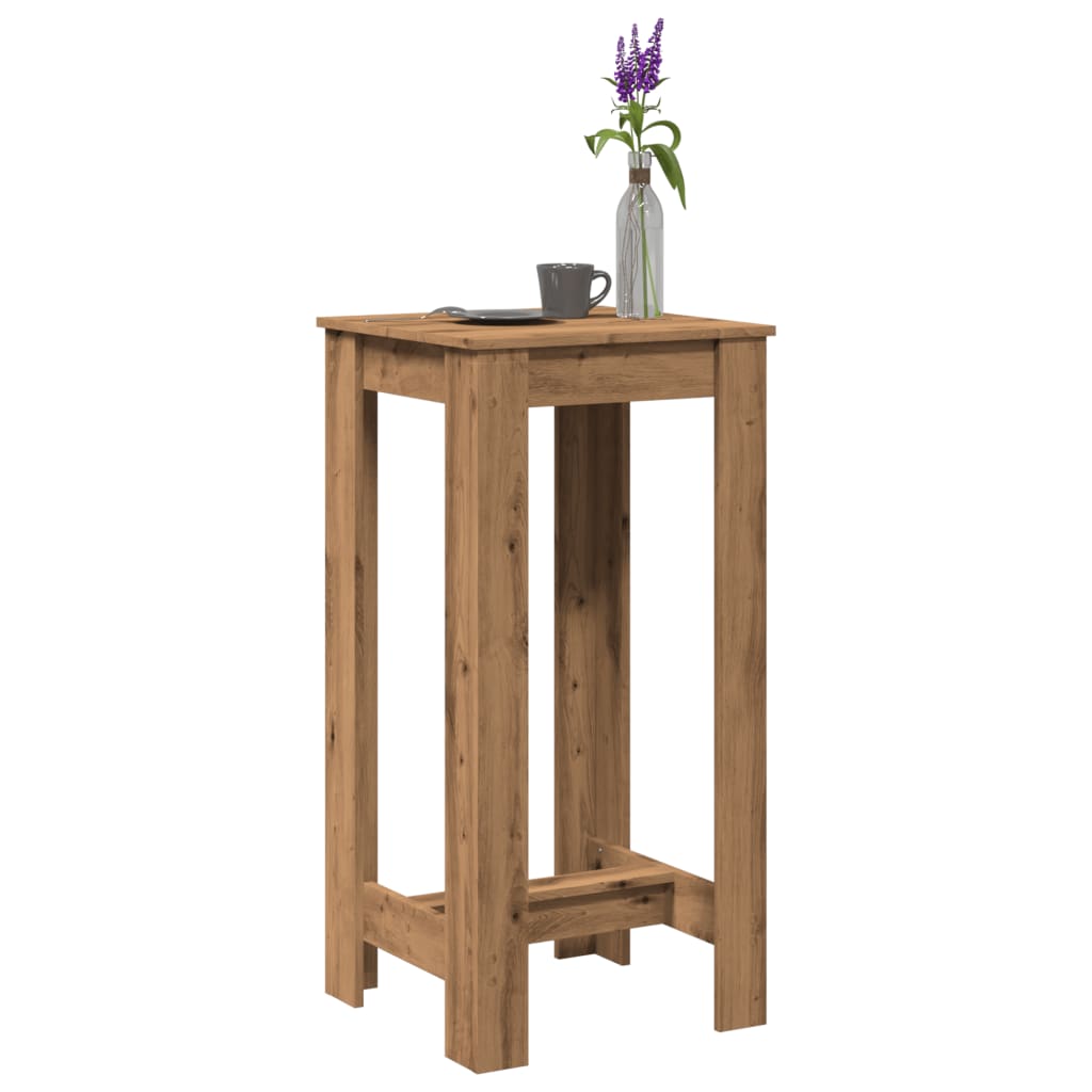 vidaXL Mesa alta de bar madera ingeniería roble artisian 51x50x103,5cm