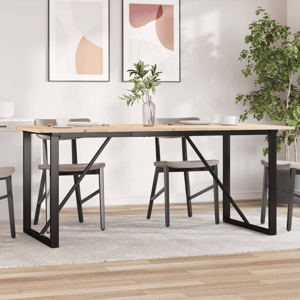 vidaXL Mesa de comedor marco O madera maciza pino y acero 180x90x75cm