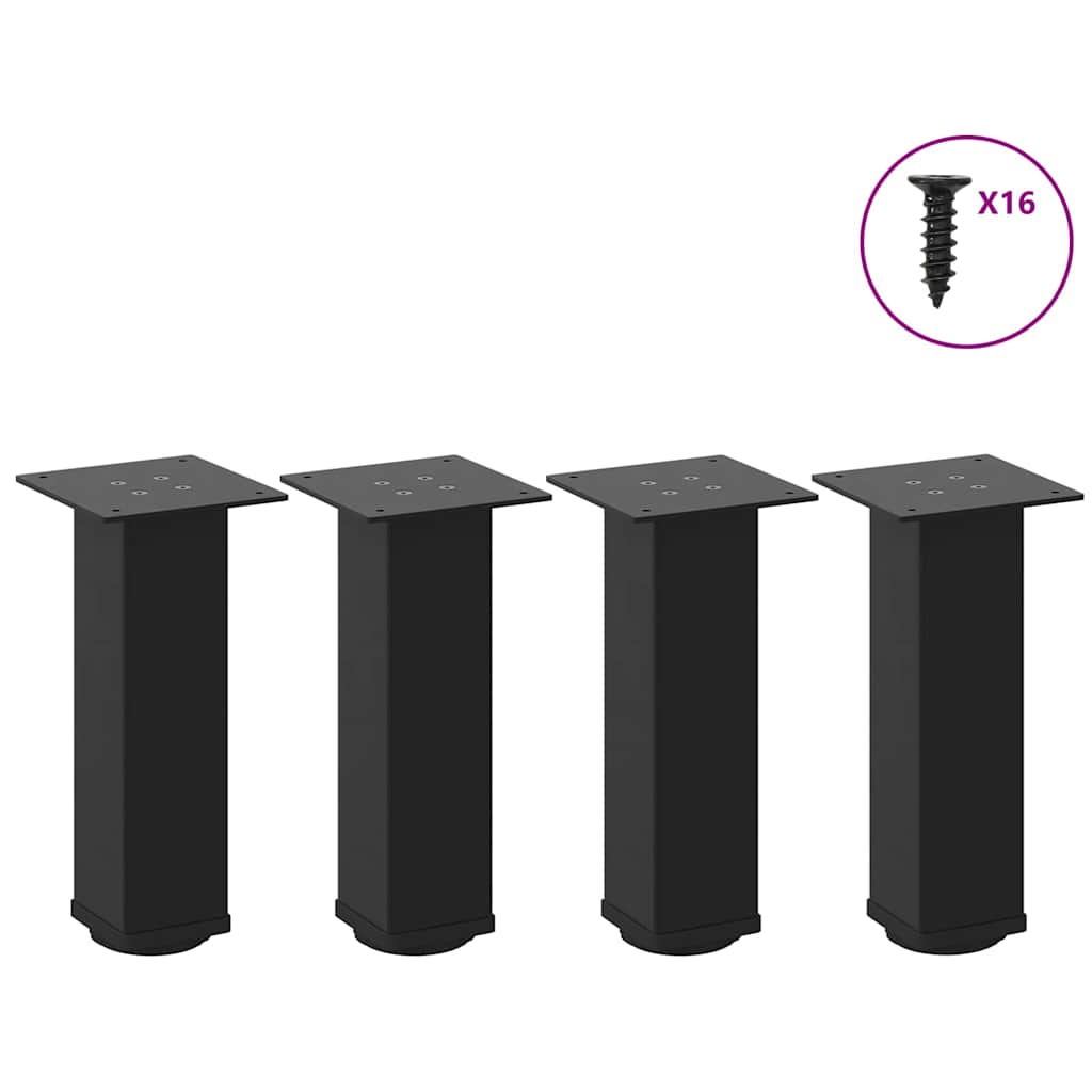 vidaXL Patas para mesa de centro (4 unidades), color negro, 42-44 cm, acero