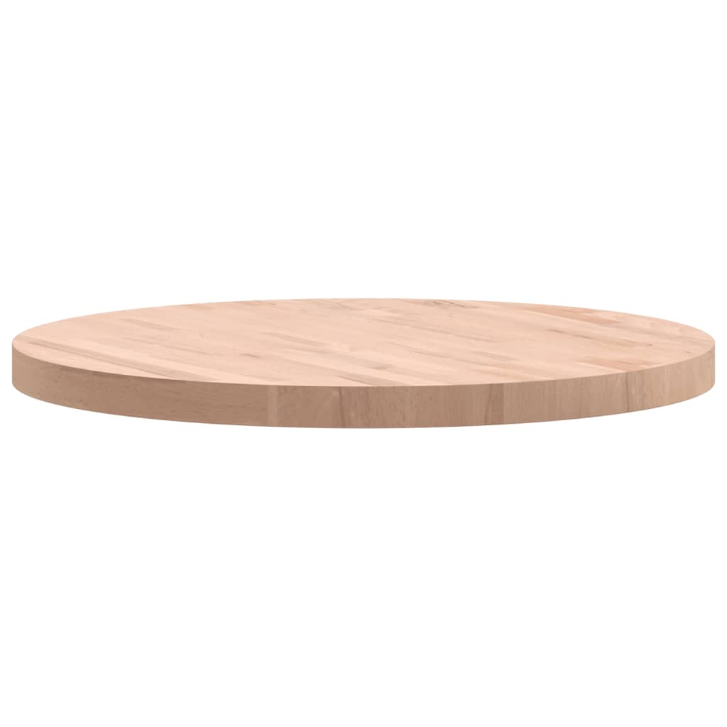 vidaXL Tablero redondo de madera maciza de haya Ø70x4 cm - Image 3