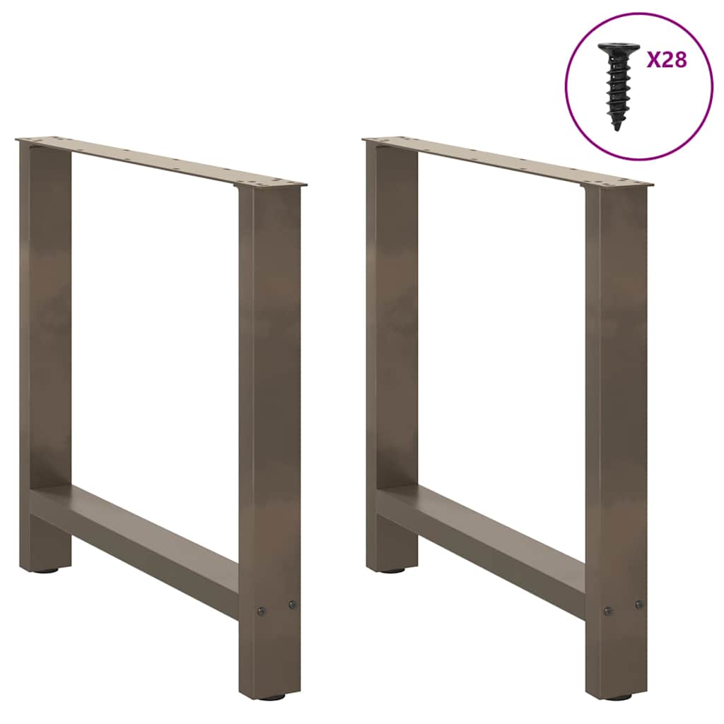 vidaXL Patas para mesa de comedor de acero natural (2 unidades, 70 x 72-73 cm)