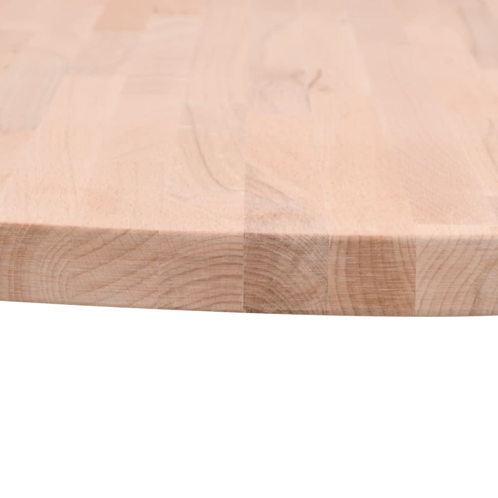 vidaXL Tablero redondo de madera maciza de haya Ø70x4 cm - Image 5