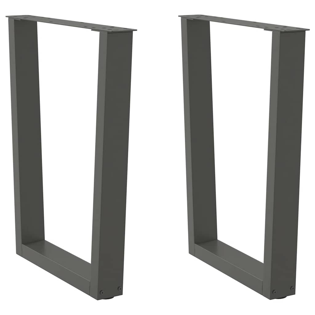 vidaXL Patas para mesa de comedor en forma de V (2 unidades), antracita, 70 x (72-73,3) cm, acero