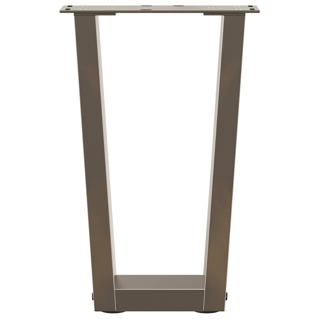 vidaXL Patas para mesa de centro en forma de V (2 unidades, acero natural, 38 x 42-43,3 cm) - Image 5