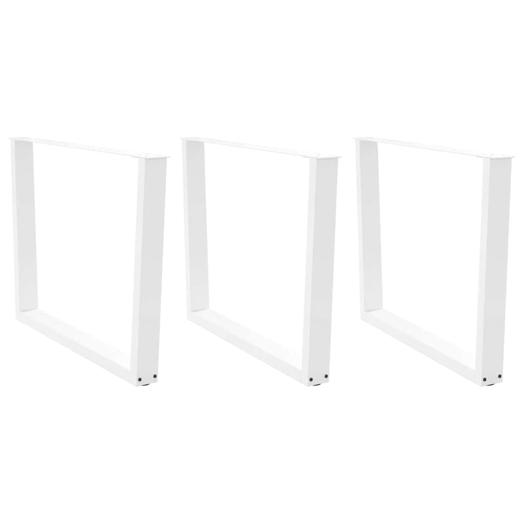 vidaXL Patas para mesa de comedor en forma de V (3 unidades), color blanco, 100 x (72-73,3) cm, acero