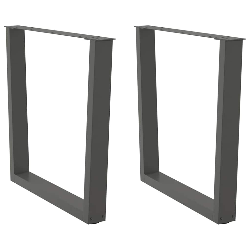 vidaXL Patas para mesa de comedor en forma de V (2 unidades), antracita, 80 x (72-73,3) cm, acero