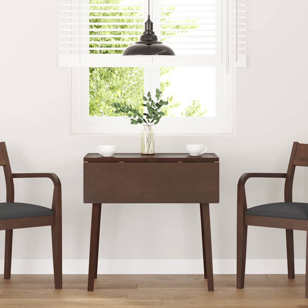 vidaXL Mesa de comedor de madera maciza de caucho marrón