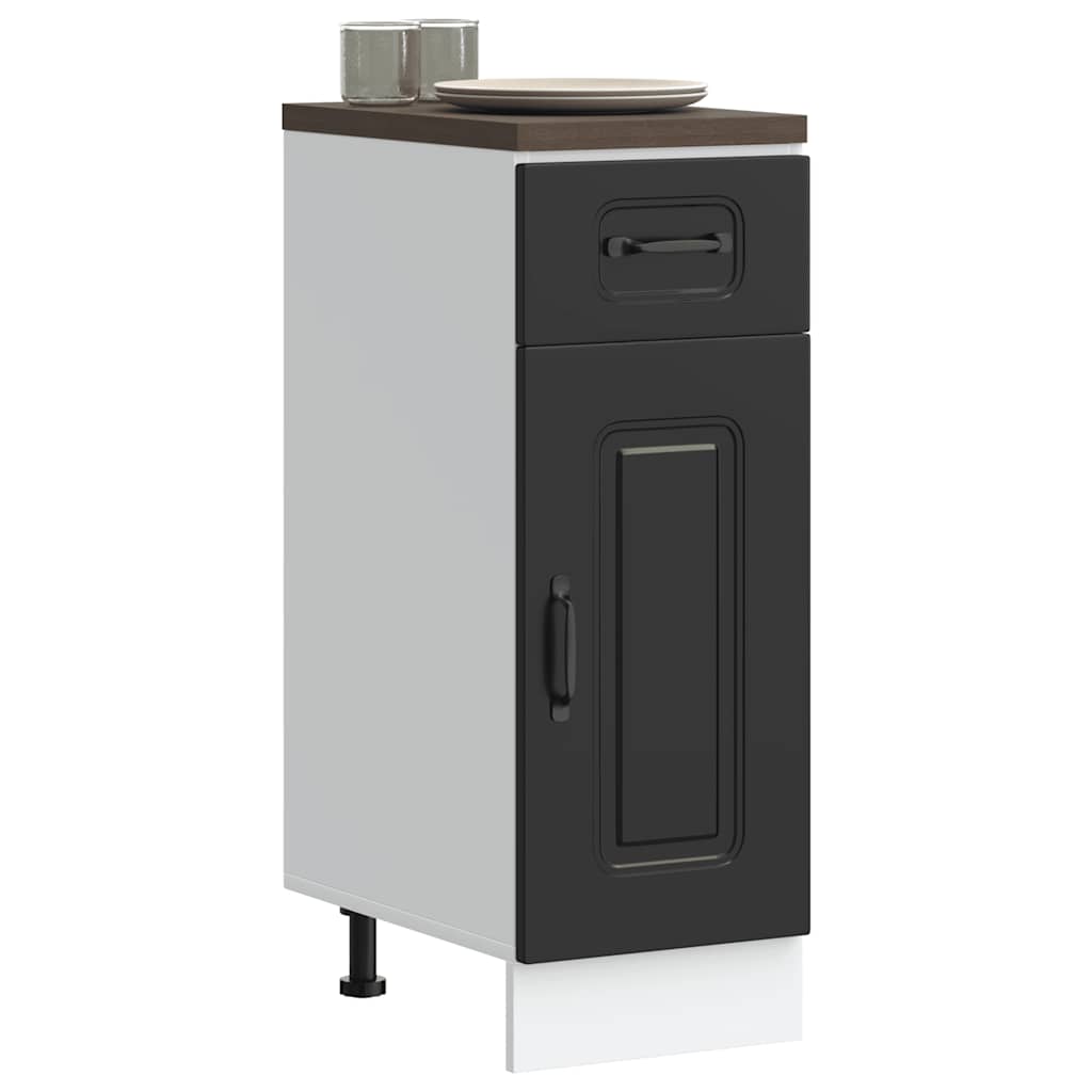 vidaXL Mueble bajo de cocina Kalmar madera de ingeniería negra
