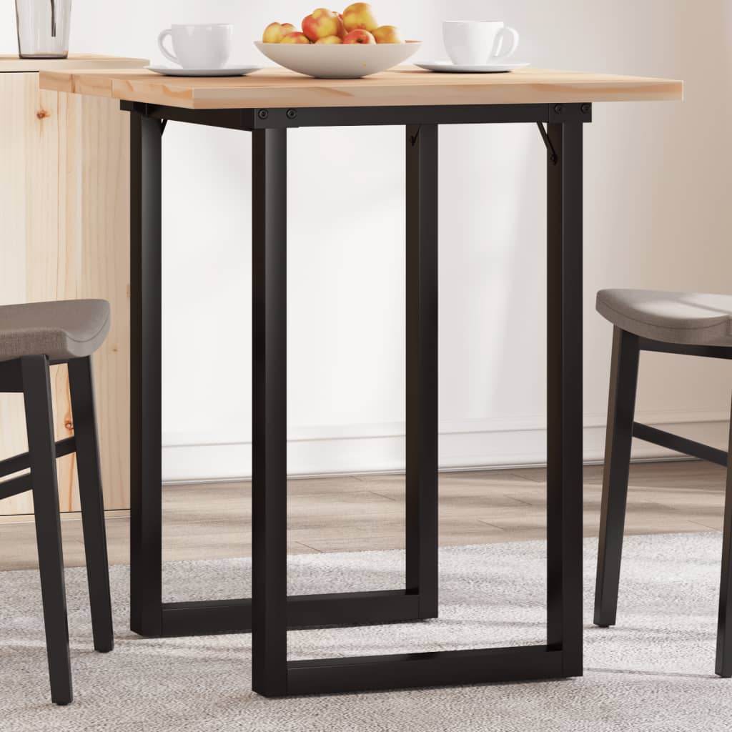 vidaXL Mesa de comedor marco O madera maciza pino y acero 60x60x75,5cm