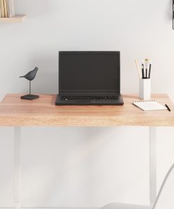 vidaXL Tablero mesa madera tratada borde natural marrón 80x60x(2-4) cm