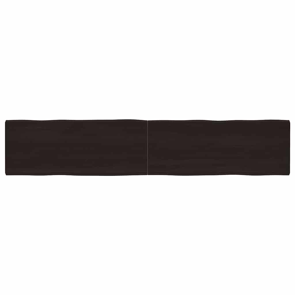 vidaXL Tablero mesa madera tratada borde vivo marrón 200x40x(2-4) cm