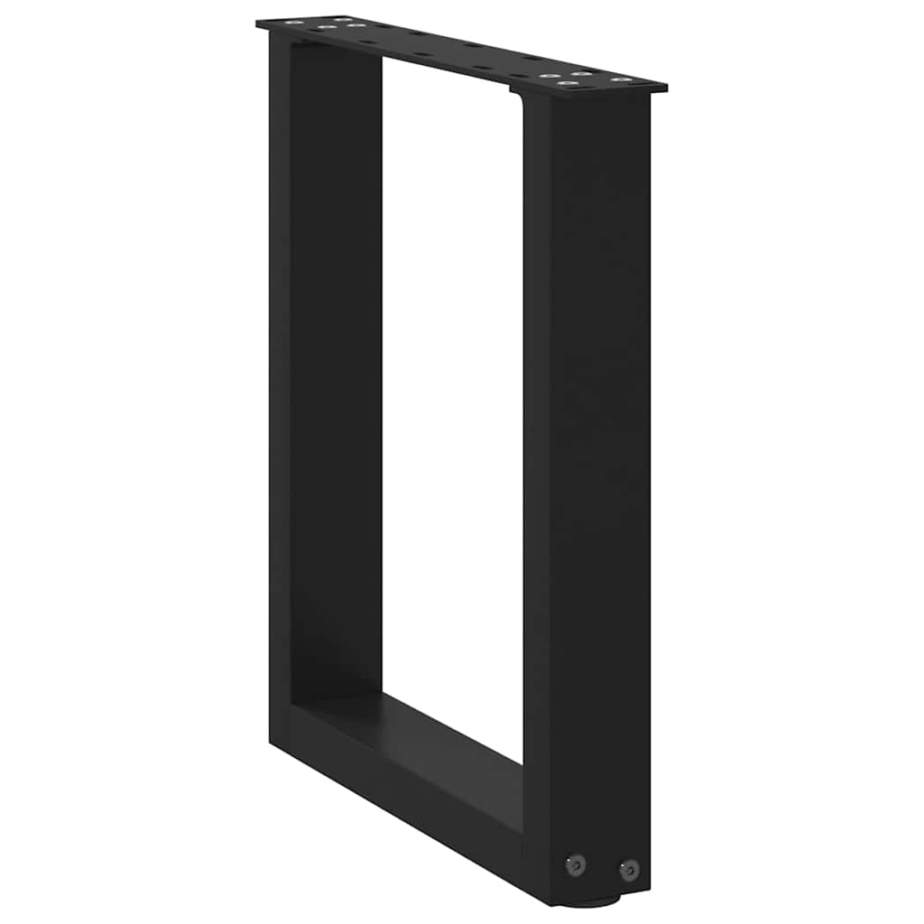 vidaXL Patas para mesa de centro en forma de U (2 unidades), color negro, 38 x (42-43) cm, acero - Image 4
