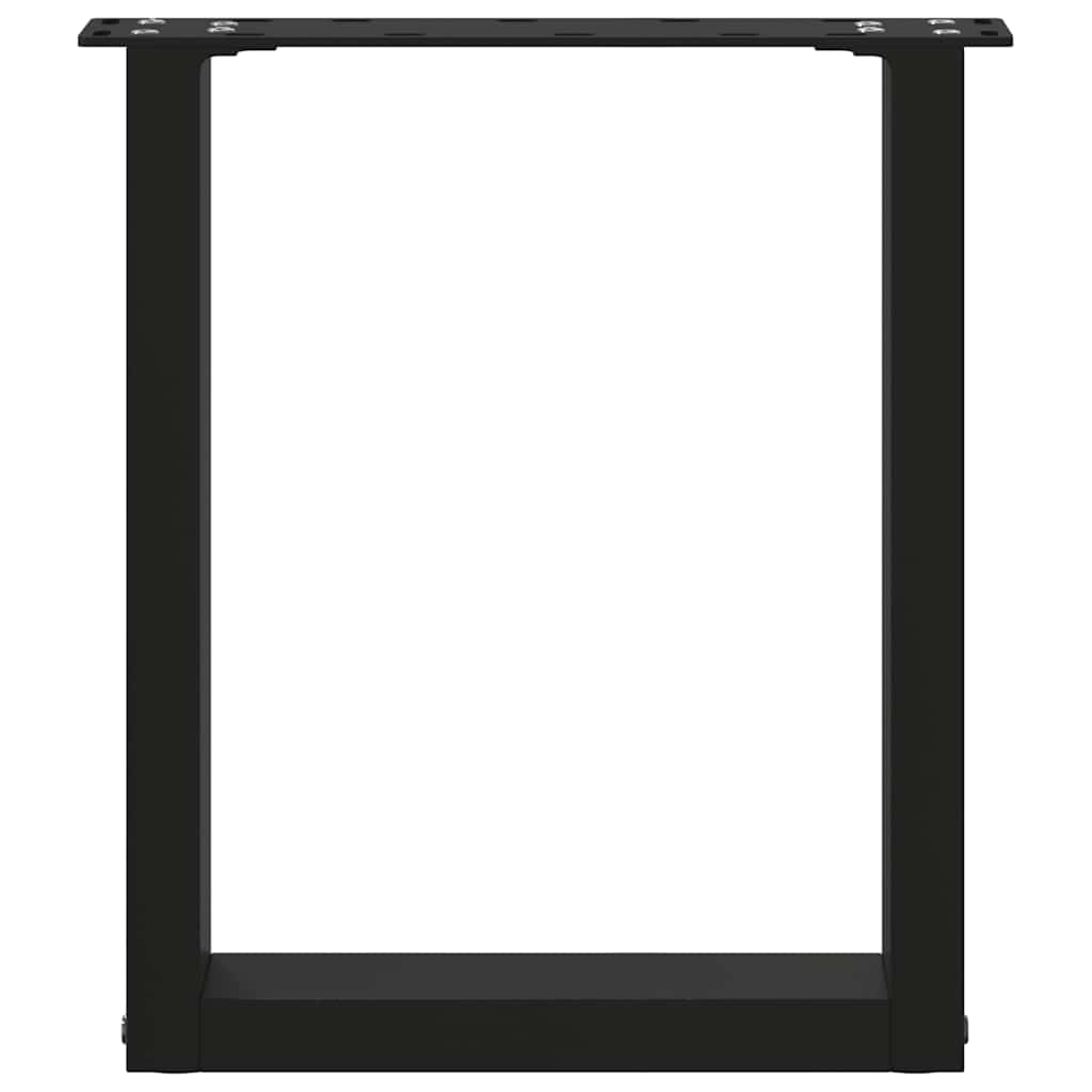 vidaXL Patas para mesa de centro en forma de U (2 unidades), color negro, 38 x (42-43) cm, acero - Image 5
